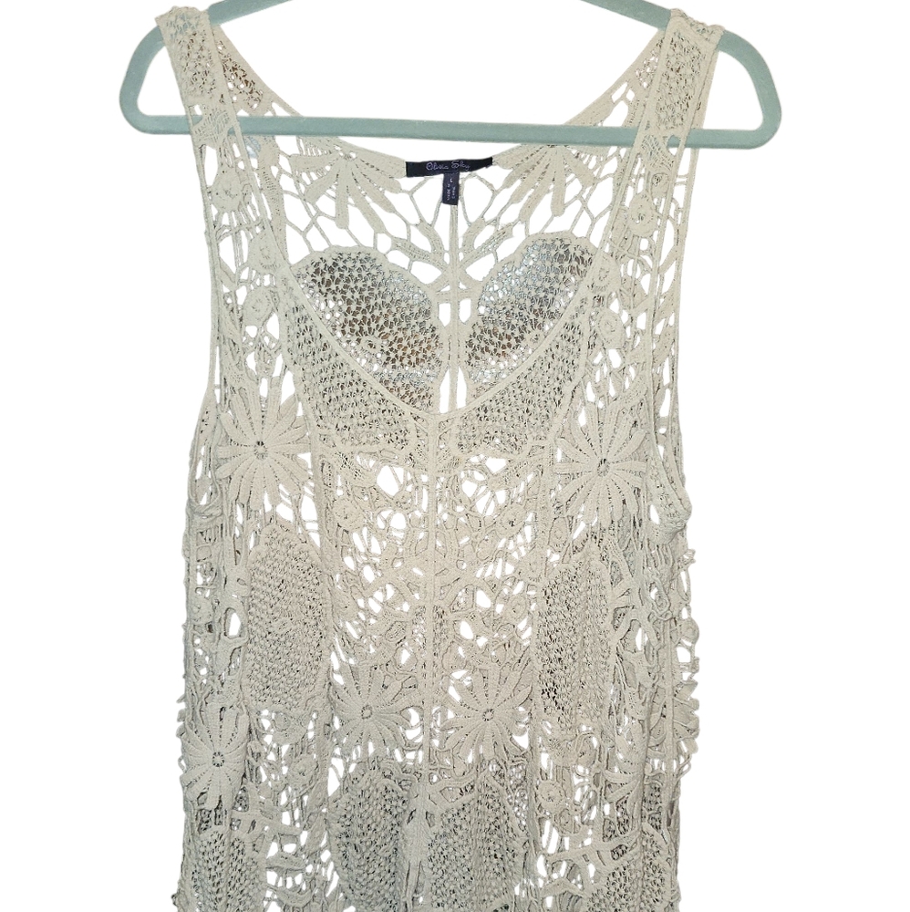Olivia Sky Cotton Crocheted Sleeveless Top